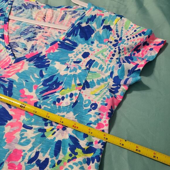 Lilly Pulitzer "Dive In" Meredith V-Neck Tshirt Size Small‎ - Picture 5 of 7